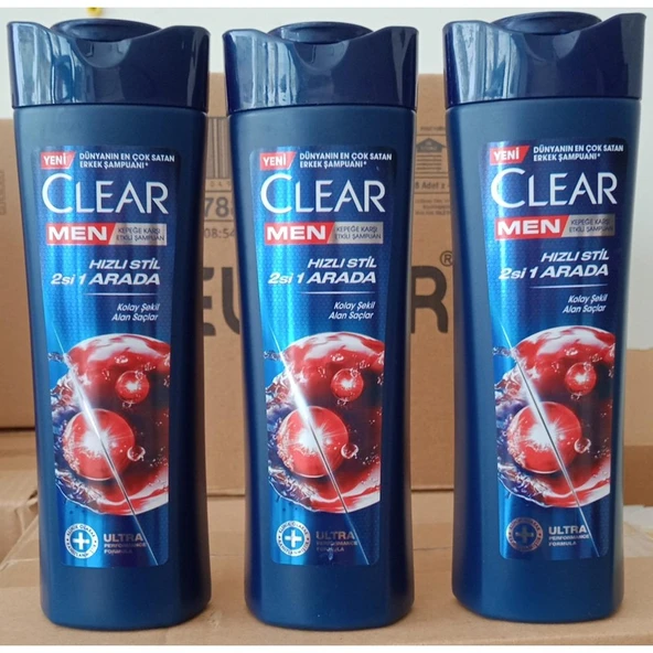 Clear Men Hızlı Stil Şampuan 350 ml x 3Adet ürün görseli 1