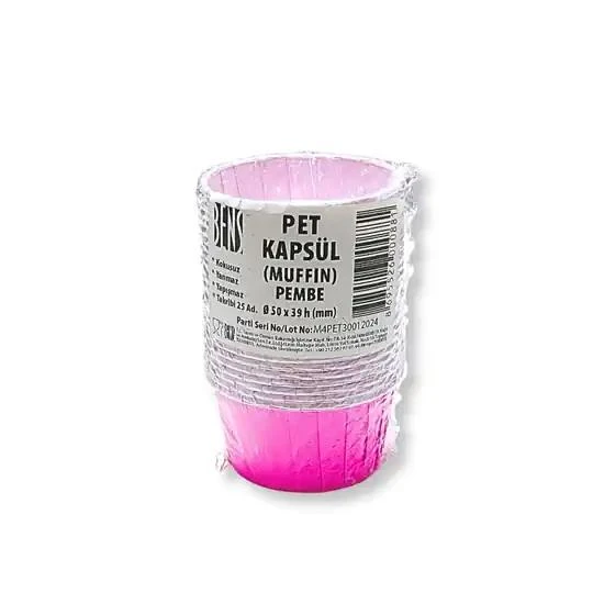 KEK KAĞIDI KAPSÜL PET  PEMBE 25 Lİ ürün görseli 1
