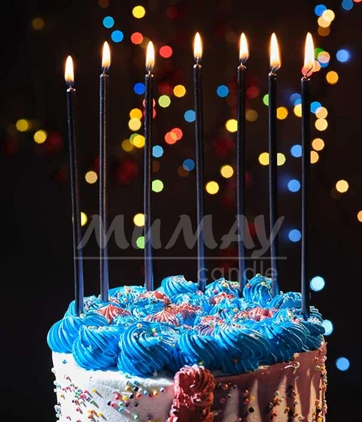 MUM UZUN SİYAH 6 LI 14 CM ürün görseli 1