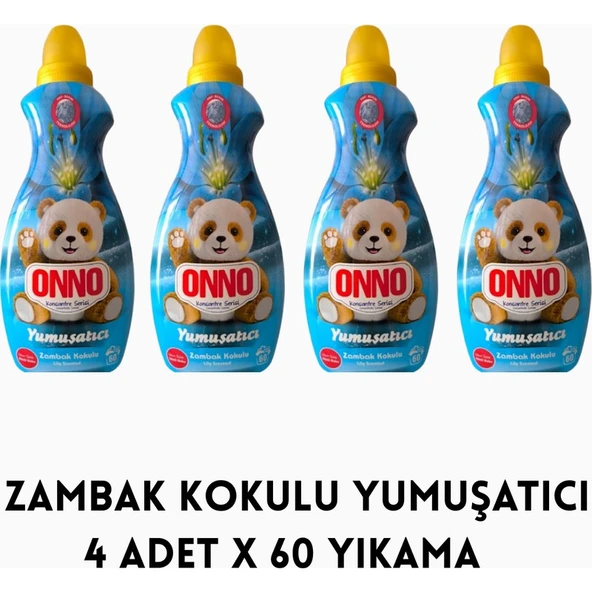 Onno Zambak Kokulu Çamaşır Yumuşatıcı 4 Adet x 60 Yıkama ürün görseli 1