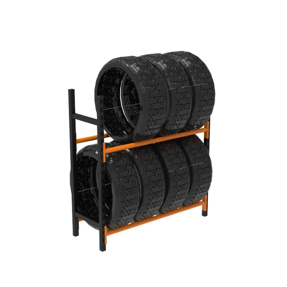 2 Katlı Midi Rack Lastik İstifleme Rafı  40x180 cm 100 cm ürün görseli 1