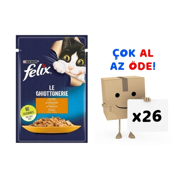 Felix Tavuk Etli Kedi Yaş Maması 85 Gr 26'lı Paket ürün görseli 1