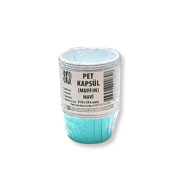 KEK KAĞIDI KAPSÜL PET  MAVİ 25 Lİ ürün görseli 1