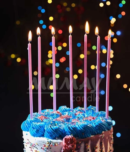MUM UZUN PEMBE 7 Lİ 20 CM ürün görseli 1