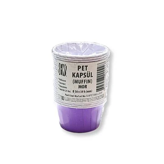 KEK KAĞIDI KAPSÜL PET  MOR 25 Lİ ürün görseli 1