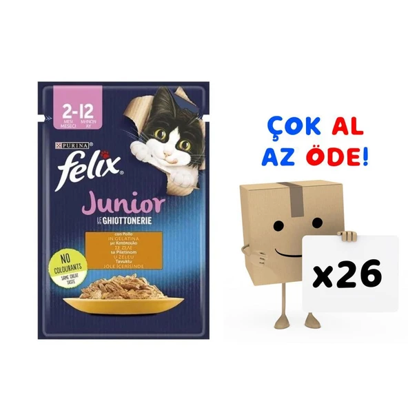 Felix Tavuklu Yavru Kedi Konservesi 85gr 26'lı Paket ürün görseli 1