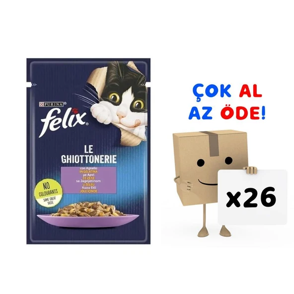 Felix Kuzu Etli Kedi Yaş Maması 85 Gr 26'lı Paket ürün görseli 1