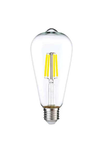 Heka Dekoratif Rustik Led Armut Ampul E27 ST64 6W 6500K Beyaz Işık ERD-209 2 Adet ürün görseli 1
