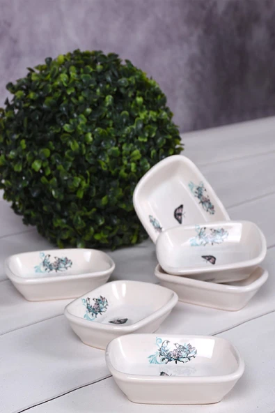 Keramika Retro Çerezlik / Kayık 11 Cm 6 Adet ürün görseli 1