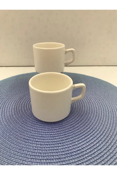 Keramika 8 Cm Stackable Çay Fincanı Beyaz 2 Li - Resim 2
