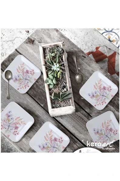 Keramika Plaza çay tabağı 11 cm mat beyaz 6 adet ürün görseli 1
