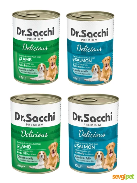 DRSCCHI 4'lü Mix Paket Köpek Konservesi - Karışık Lezzetler (4 x 400 Gr) ürün görseli 1