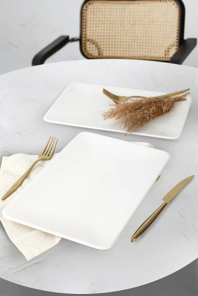 Keramika Mat Beyaz Siera Kayık Tabak 31*21 Cm 2 Adet ürün görseli 1