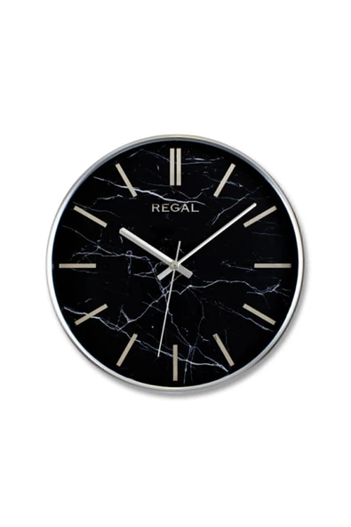 Regal 0250 Sb2 Ince Çerçeve Oniks Mermer Desen Duvar Saati ürün görseli 1