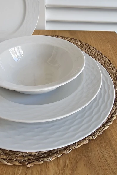GULHANILE Porselen 16 Parça 4 kişilik Kütahya Pearl Yemek Takımı ürün görseli 1