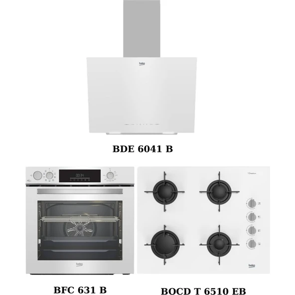 Beko Beyaz Cam Digital Ankastre Set (Bde 6041 B + Bocd T 6510 Eb + Bfc 631 B) ürün görseli 1