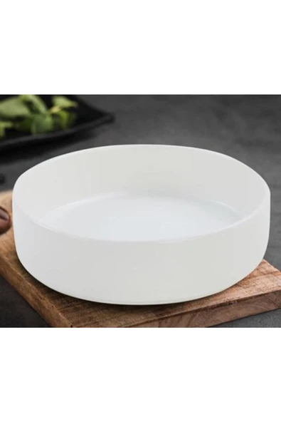 Keramika 21 Cm Stackable Yemek/salata Tabağı Beyaz ürün görseli 1