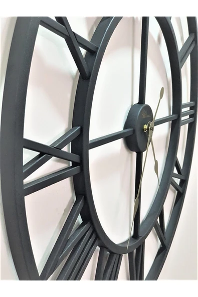 GULHANILE Ultima Regal Dekoratif Mat Siyah Ferforje 76 Cm.2688 B Iskelet Duvar Saati Büyük Boy ürün görseli 1