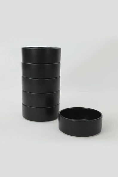 Keramika Mat Siyah Stackable Çorba Kasesi 14 Cm 6 Adet - Resim 2