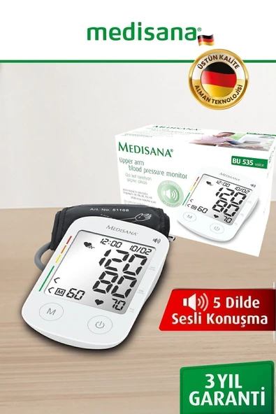 medisana Geniş Ekran Türkçe Arapça Ingilizce Almanca Rusça Konuşan Kol Tipi Dijital Tansiyon Aleti ürün görseli 1