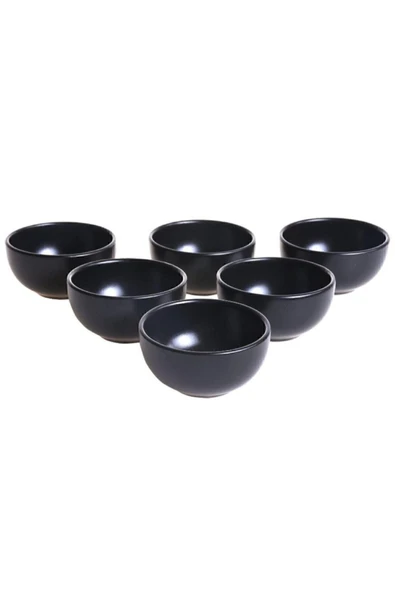 Keramika Çerezlik/sosluk 8 Cm Mat Siyah 6 Adet ürün görseli 1