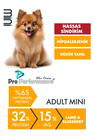 Pro Performance Kuzulu ve Yaban Mersinli Küçük Irk Yetişkin Köpek Maması 2 Kg ürün görseli 1