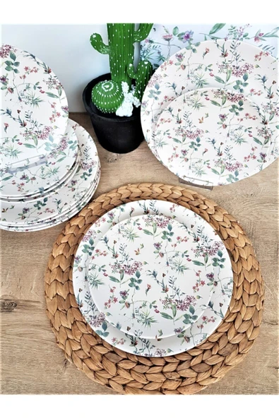 Keramika Flowers Mat Beyaz 12 Parça 6 Kişilik Kahvaltı Takımı ürün görseli 1