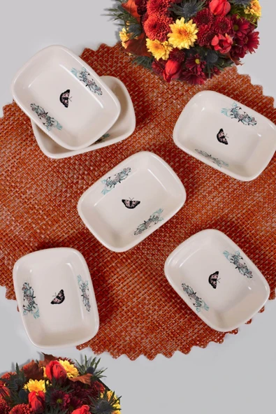 Keramika Retro Çerezlik / Kayık 13 Cm 6 Adet ürün görseli 1