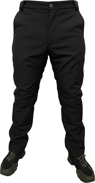 SİYAH SOFT SHELL PANTOLON İÇİ POLARLI - Resim 2