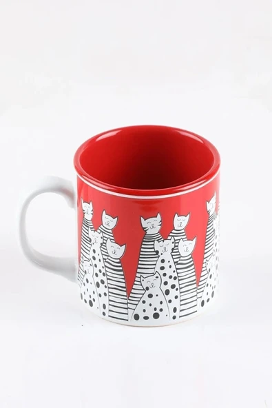Keramika 10 Cm Ribbon Kupa Kırmızı ürün görseli 1