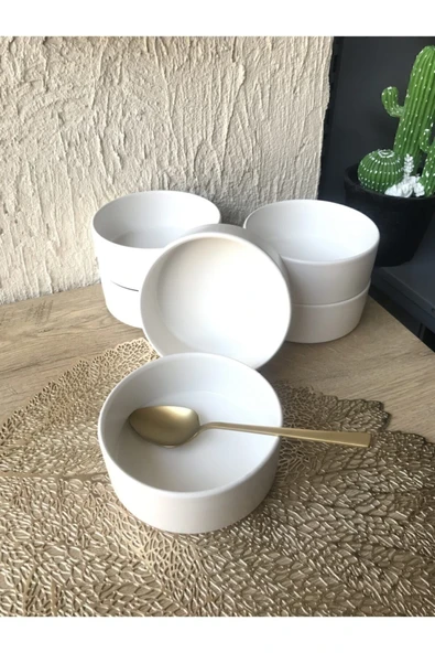 GULHANILE Mat Beyaz Stackable Çorba Kasesi 14 Cm 6 Adet ürün görseli 1