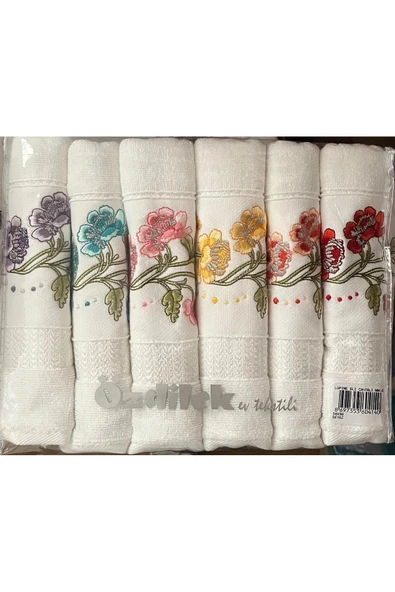 Özdilek Lupine 6'lı Çantalı Nakışlı Havlu Seti ürün görseli 1