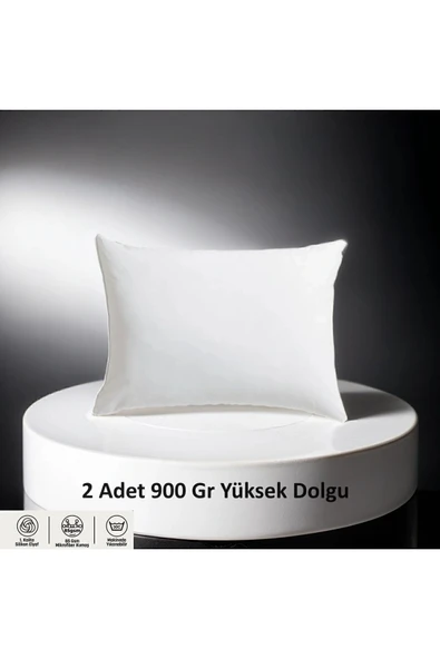housein Mikrofiber Leke Tutmaz 900 Gr Yıkanabilir Antialerjik Boncuk Silikon Yastık 2 Adet ürün görseli 1