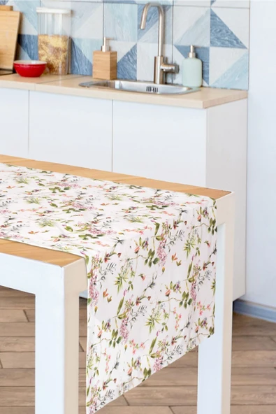 GULHANILE Flowers Saten Runner - Resim 2