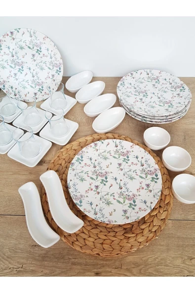 Keramika Flowers Mat Beyaz Kahvaltı Takımı 27 Parça 6 Kişilik ürün görseli 1