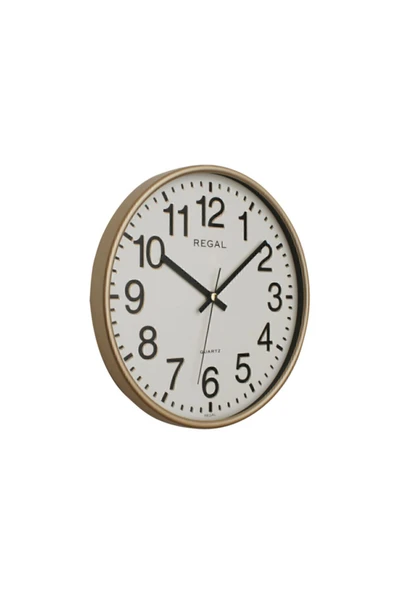 GULHANILE Regal 0252 Gı Yuvarlak 26 Cm Yaldız Çerç. Duvar Saati ürün görseli 1