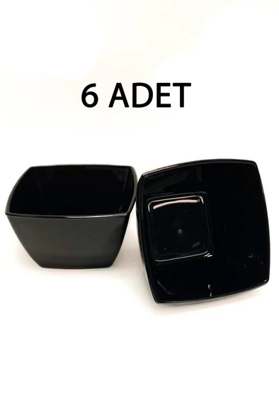 6 Adet 53056 Tokio Cam Siyah Kase Çerezlik Kahvaltılık Takımı ürün görseli 1