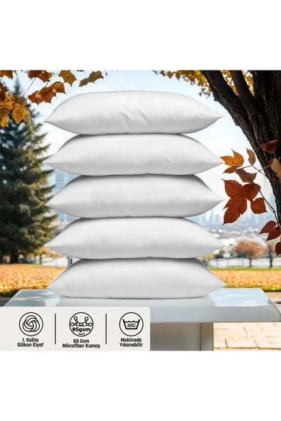 housein Mikrofiber Leke Tutmaz 900 Gr Yıkanabilir Antialerjik Boncuk Silikon Yastık 5 Adet ürün görseli 1