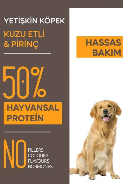 Animal World Kuzu Eli Pirinçli Yetişkin Köpek Maması 15 Kg ürün görseli 1