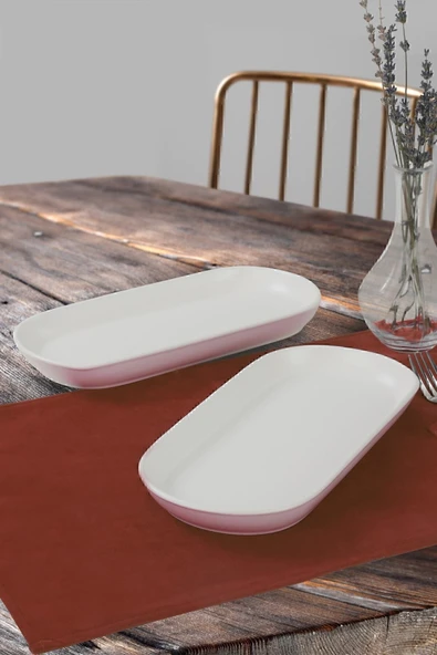 Keramika Mat Beyaz Noyan Kayık Tabak 26 Cm 2 Adet ürün görseli 1