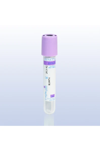 Ayset 9 ML mor kapak tüp 100 adet hemogram ürün görseli 1