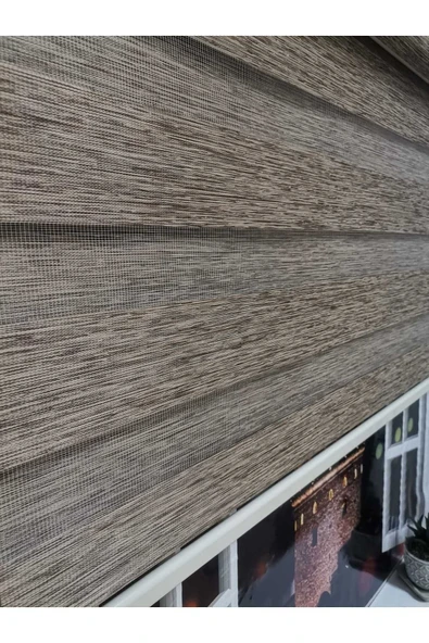 Bambu Raks Kahverengi Zebra Perde - Resim 3