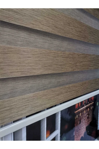 Bambu Raks Taba Rengi Zebra Perde - Resim 3