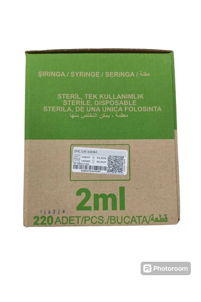 2 Cc ml Düz Uç Dental Enjektör Gri Uç 27 G 40 Mm 220 Li Kutu ürün görseli 1