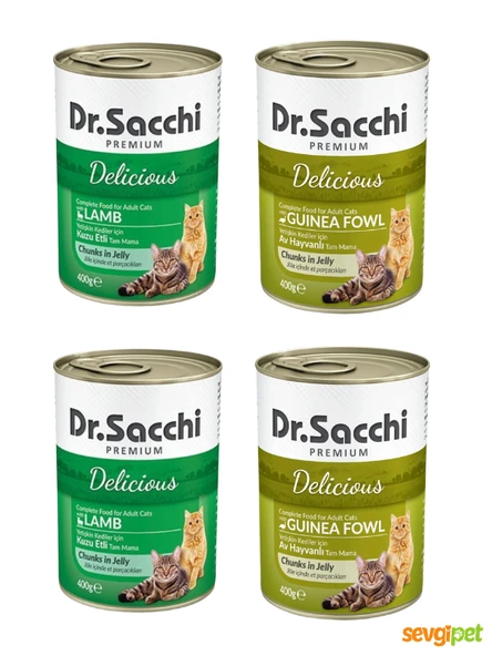 DRSCCH 4'lü Mix Paket Kedi Konservesi - Karışık Lezzetler (4 x 400 Gr) ürün görseli 1