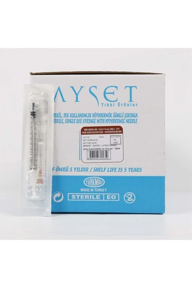 Ayset 1 cc enjektör kahverengi 100 adet ürün görseli 1