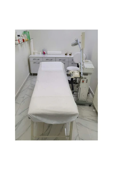 50 Adet Tek Kullanımlık Lastikli Akordeon 80x240 Masaj Güzellik Salonu Sedye Örtüsü 10-12 gr ürün görseli 1