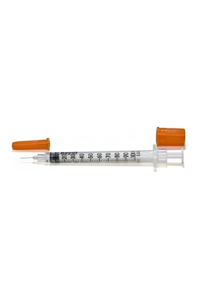 1 ml süper ince şırınga 3p 50 Adet, süper ince iğne uçlu, turuncu enjektör ürün görseli 1