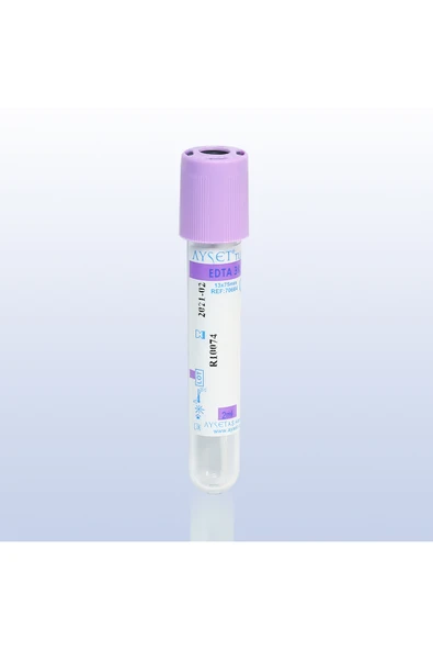Ayset 9 ML mor kapak tüp 200 adet hemogram ürün görseli 1