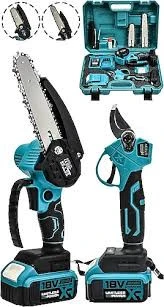 18v Çift Akülü Çelik Şanzıman Dal Budama Makası & Testeresi 2 Li Set ürün görseli 1